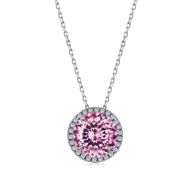 Ocean Star Necklace, Zircon Necklace, Pink Gemstone Necklace, Sterling Silver Gemstone Necklace,girl necklace