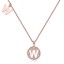 S925 Silver Letter A-Z Rose Gold Plated Pendant Moissanite Necklace